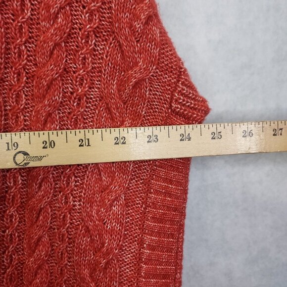 cAbi Sweater Women's Small Playoff Pullover Cable Knit Crew Neck Tunic Orange - Picture 16 of 16